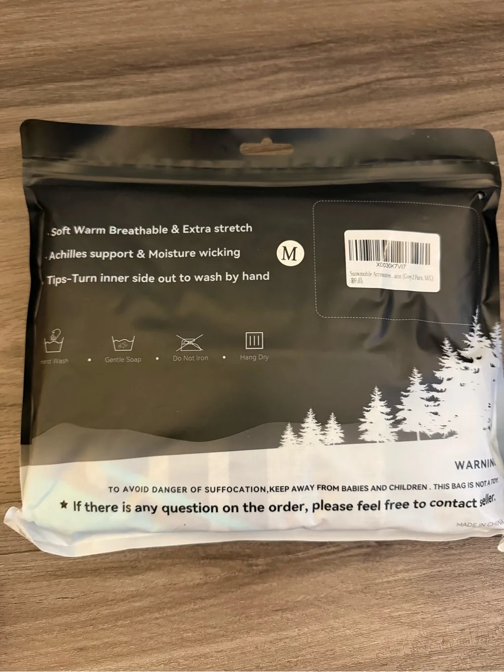 NEW 2 Pair Grey Ski Snowboard Snowmobile Thermal Socks M/L